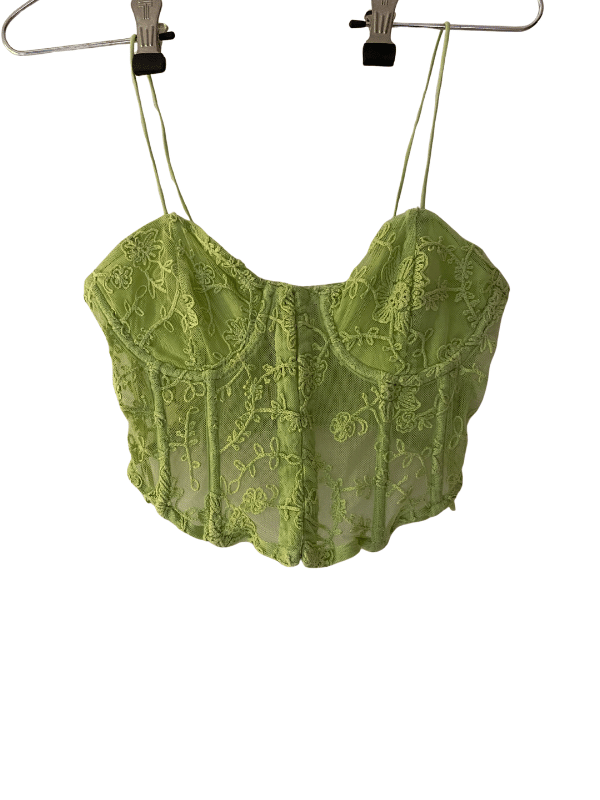 Zara Lace Corset Top – Olive Green (S)