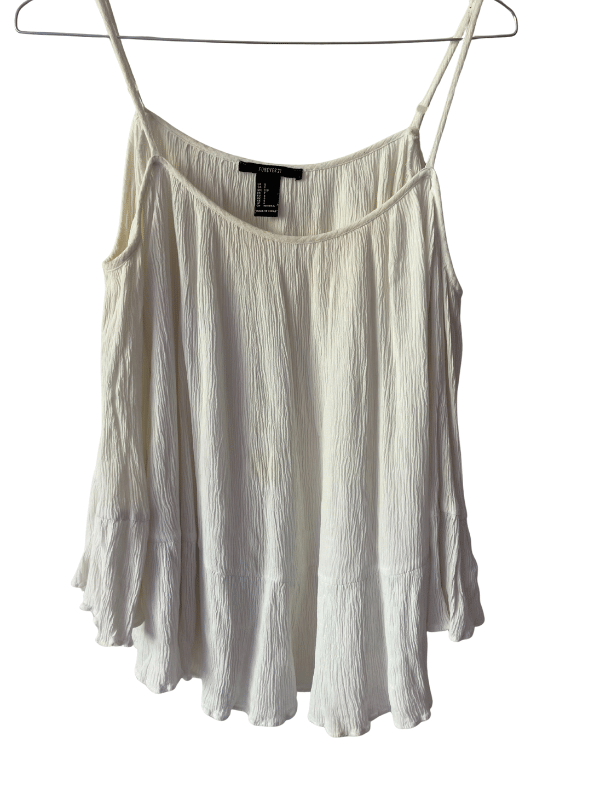 Forever 21 White Flowy Cami Top (S)