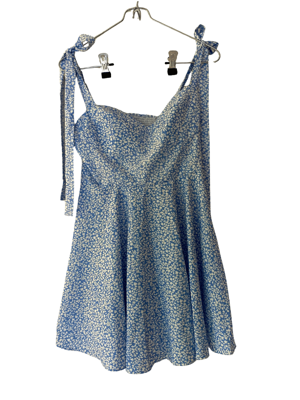 Showpo Blue Floral Tie-Strap Mini Dress (AU 8)
