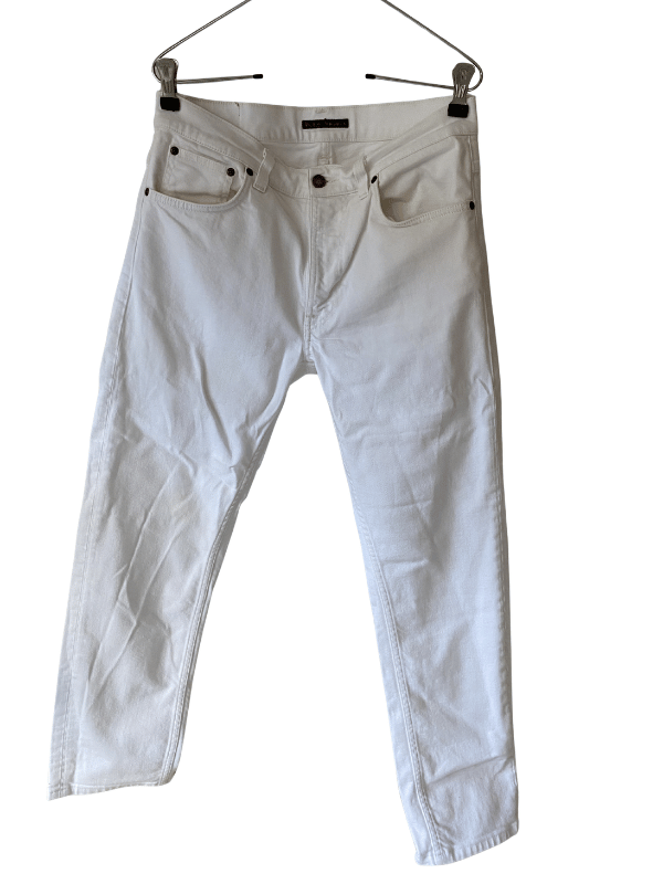 Nudie Jeans White Straight Leg Denim, W32 L30