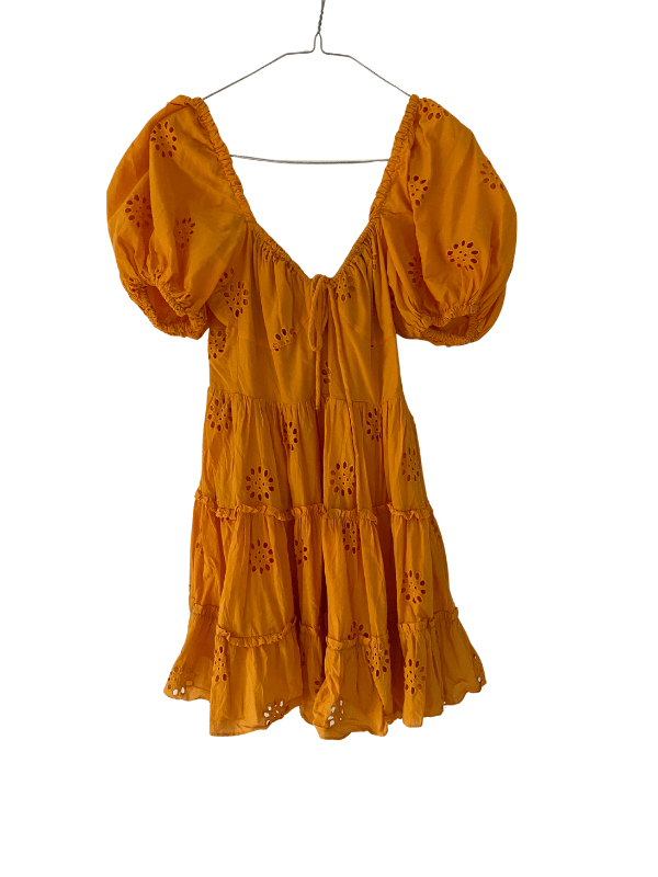 ZARA Broderie Puff-Sleeve Mini Dress