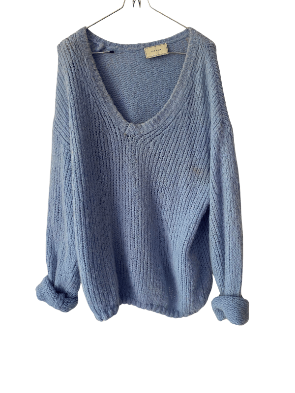 Neo Noir Wool & Alpaca Blend Knit in Sky Blue