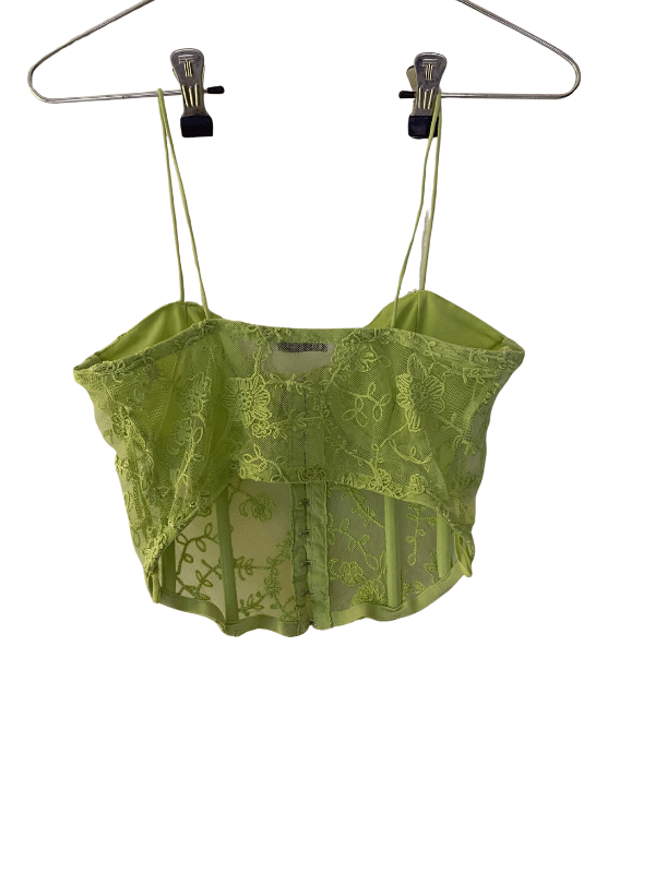 Zara Lace Corset Top – Olive Green (S)