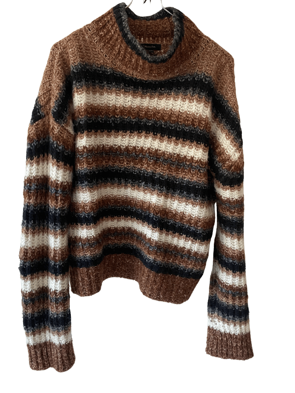 Massimo Dutti Striped Chunky Knit Jumper, Size XS/S