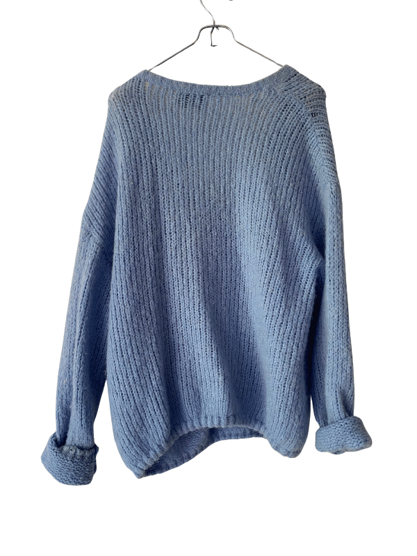 Neo Noir Wool & Alpaca Blend Knit in Sky Blue