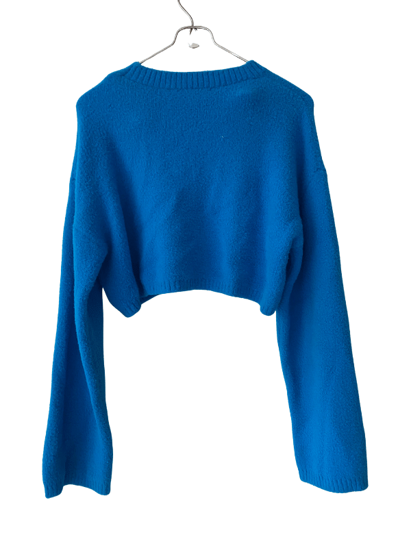 ZARA Blue Cropped Knit Jumper