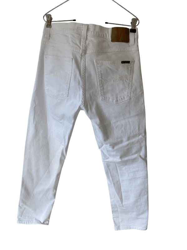 Nudie Jeans White Straight Leg Denim, W32 L30