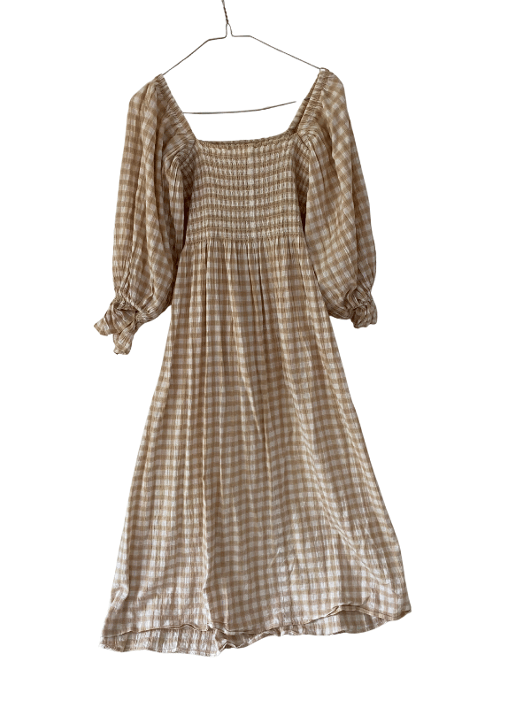 Seed Heritage Gingham Smocked Midi Dress