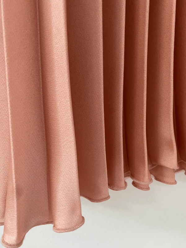 ZARA Satin Pleated Midi Skirt in Blush