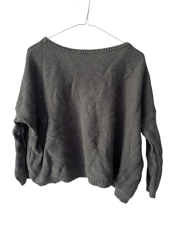 Grey/Blue Relaxed Knit Sweater