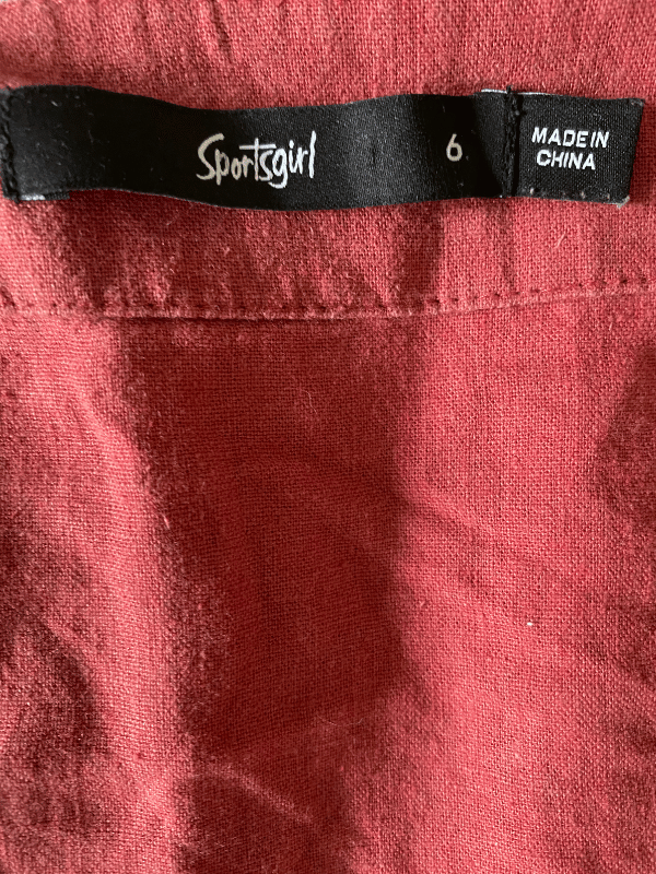 Sportsgirl Linen Blend Wrap Skirt in Brick Red