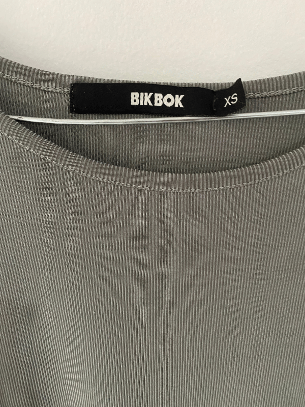 BIKBOK Khaki Ribbed Midi Slip Dress