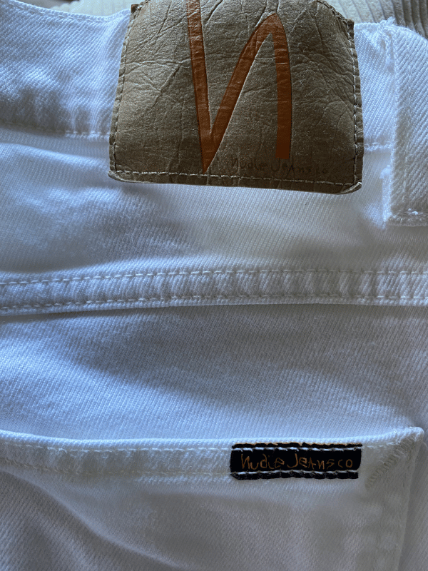 Nudie Jeans White Straight Leg Denim, W32 L30