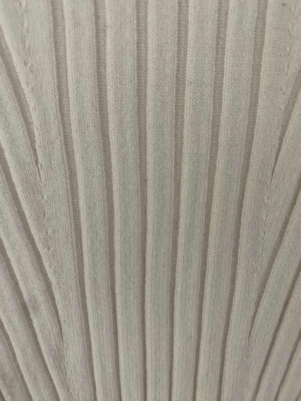 H&M Ribbed Knit Long Sleeve Top in Cream