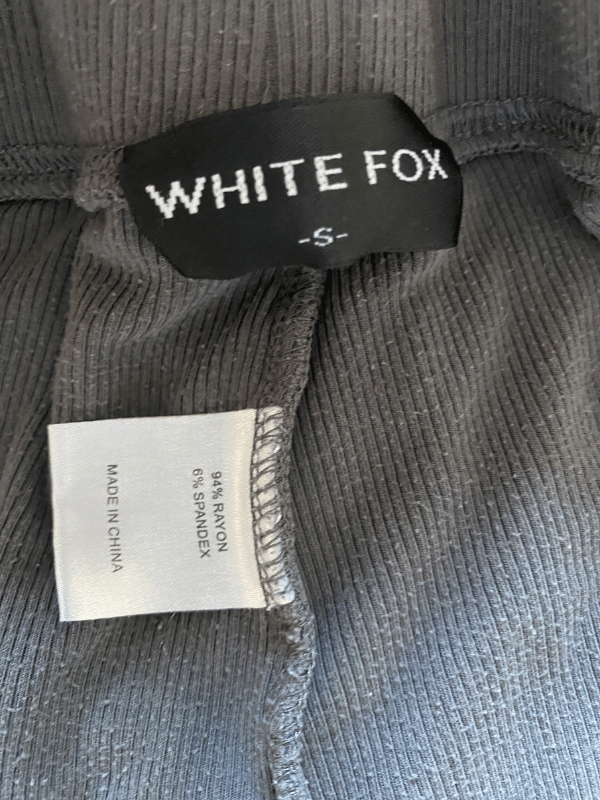 White Fox Boutique Charcoal Ribbed Bike Shorts, Size S