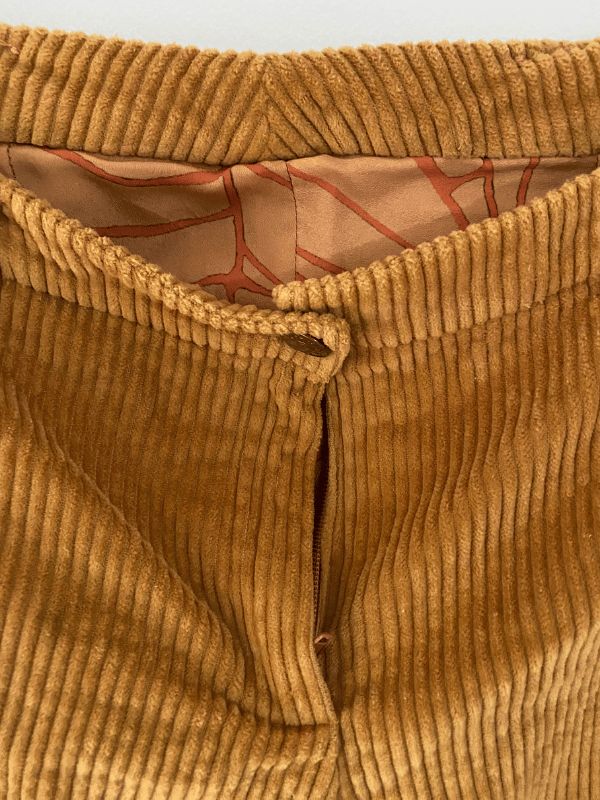 Vintage-Style Embroidered Corduroy Pants