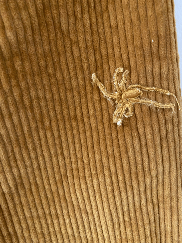 Vintage-Style Embroidered Corduroy Pants