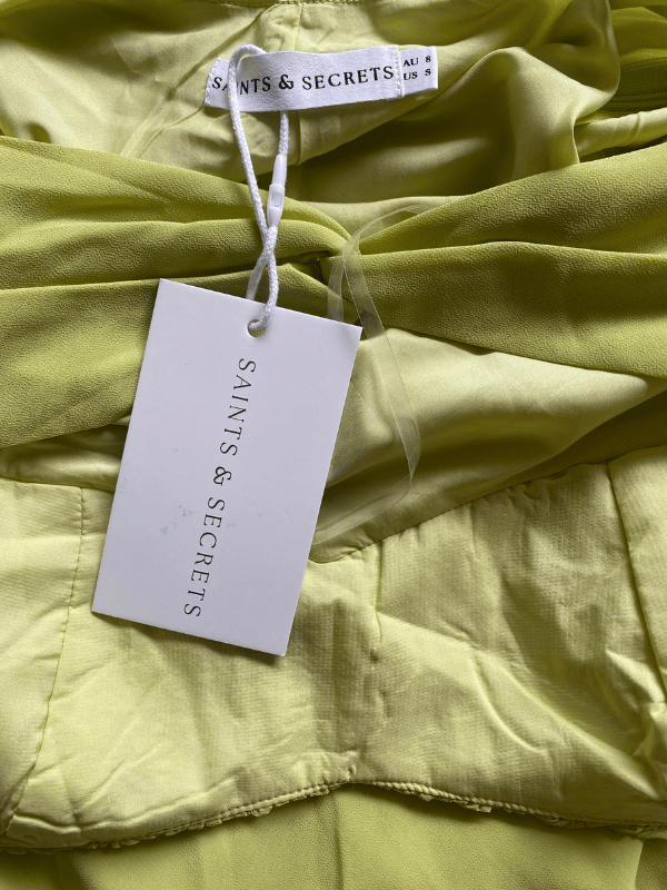 Saints & Secrets Lime Chiffon Mini Dress (AU 8)
