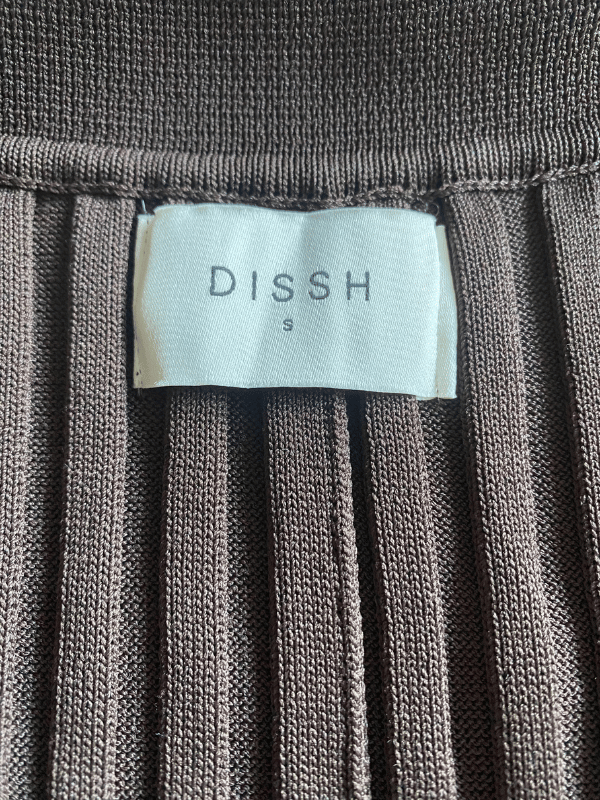 DISSH "Hal" Chocolate Ribbed Knit Maxi Dress, Size S