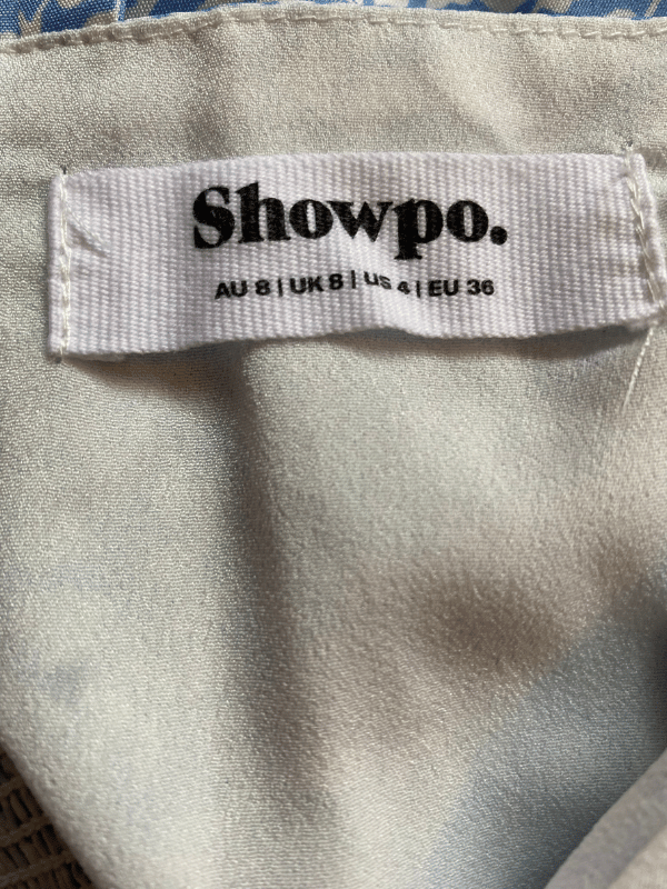 Showpo Blue Floral Tie-Strap Mini Dress (AU 8)