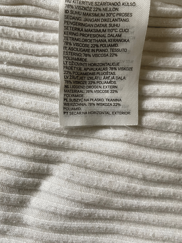 H&M Ribbed Knit Long Sleeve Top in Cream