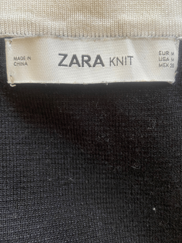 Zara Knit Contrast Trim Cardigan (M)