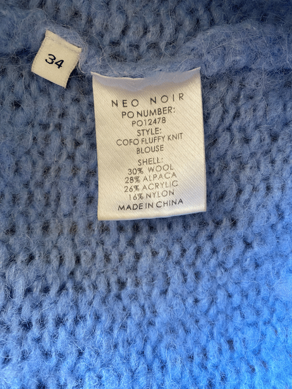 Neo Noir Wool & Alpaca Blend Knit in Sky Blue