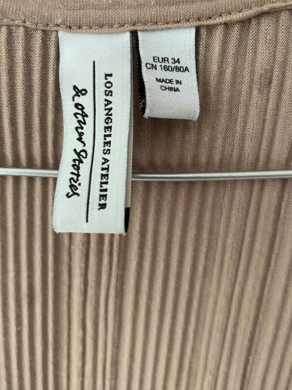 & Other Stories Pleated Button-Up Shirt in Taupe