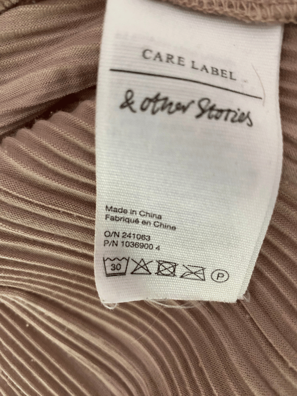 & Other Stories Pleated Button-Up Shirt in Taupe