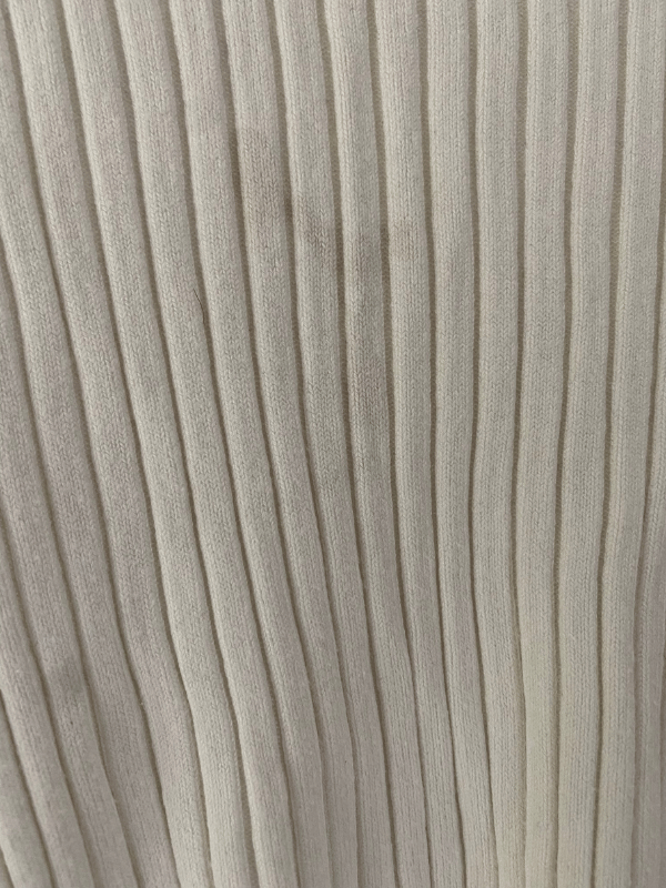 H&M Ribbed Knit Long Sleeve Top in Cream