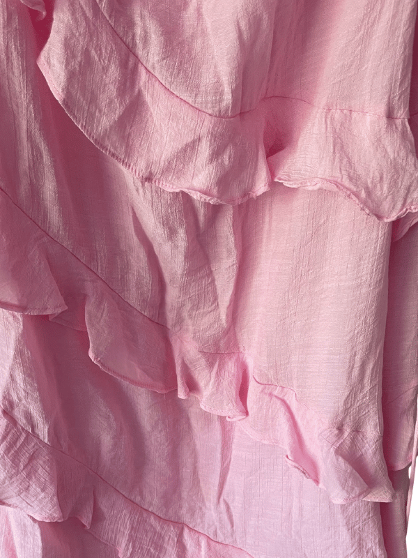 Arrabel Halterneck Ruffle Maxi Dress Pink - Here Comes the Sun