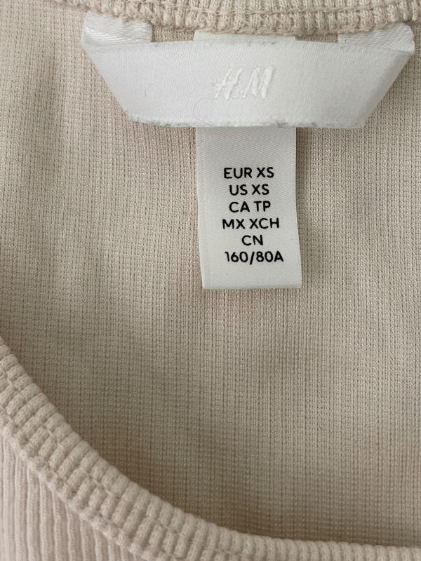 H&M Ribbed Beige Bodysuit