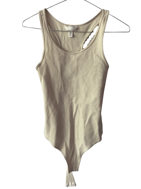H&M Ribbed Beige Bodysuit