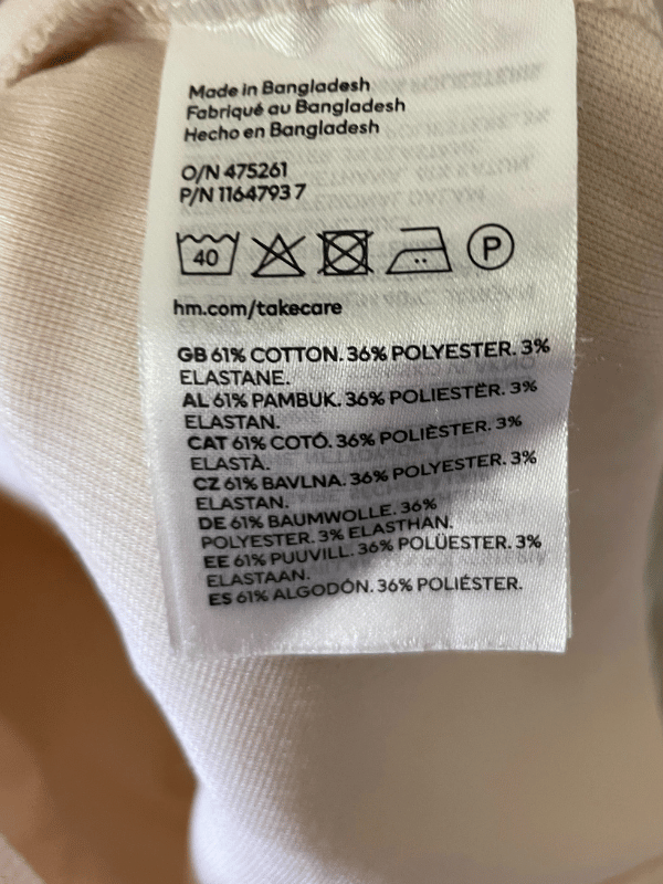 H&M Ribbed Beige Bodysuit