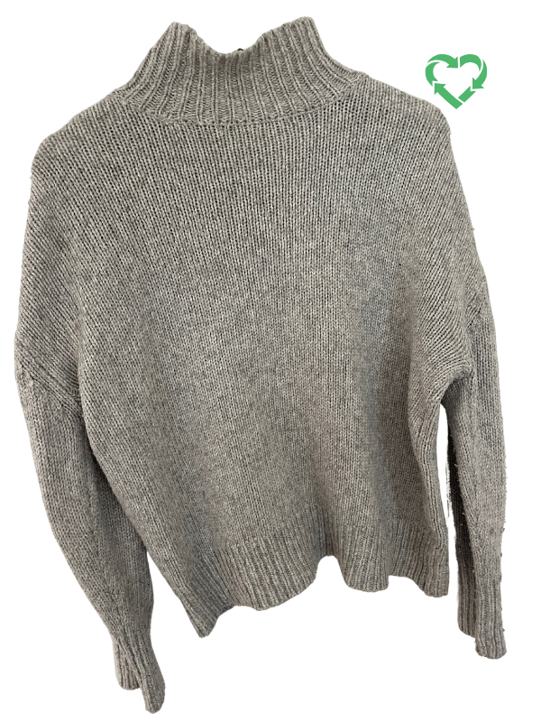 Chunky Grey Knit Turtleneck Jumper